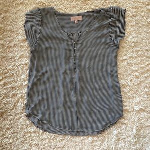 NWOT Philosophy brand Women’s Medium navy striped blouse